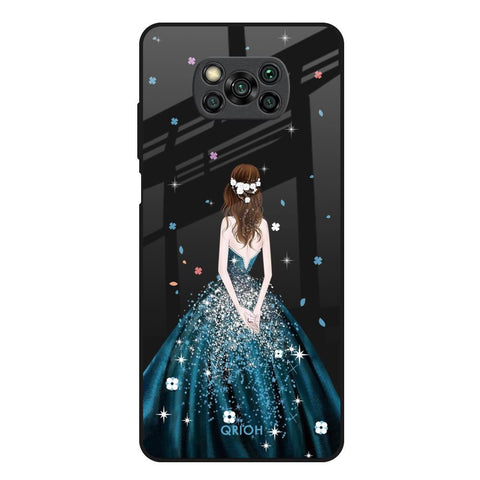 Queen Of Fashion Poco X3 Glass Back Cover Online