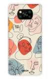 Abstract Faces Poco X3 Back Cover