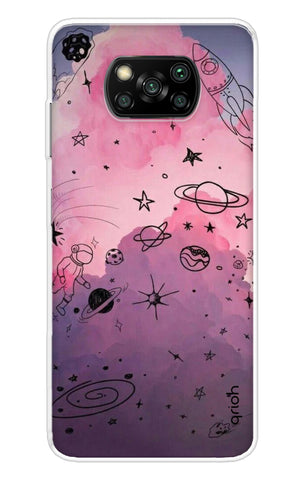 Space Doodles Art Poco X3 Back Cover