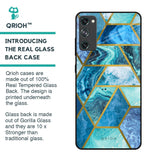 Turquoise Geometrical Marble Glass Case for Samsung Galaxy S20 FE