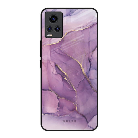 Purple Gold Marble Vivo V20 Glass Back Cover Online