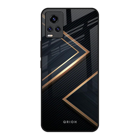Sleek Golden & Navy Vivo V20 Glass Back Cover Online