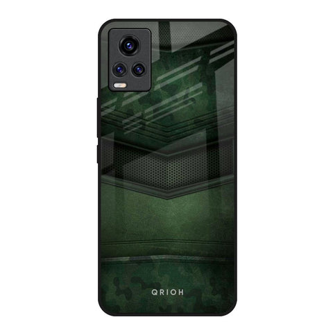 Green Leather Vivo V20 Glass Back Cover Online