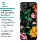Flowers & Butterfly Glass Case for Vivo V20