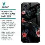 Tropical Art Flower Glass Case for Vivo V20