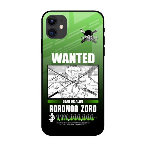 Zoro Wanted iPhone 12 Glass Back Cover Online