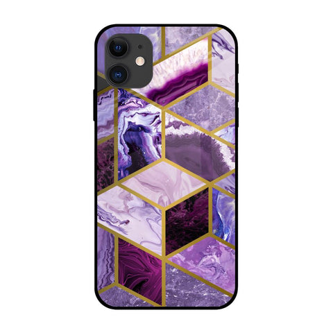 Purple Rhombus Marble iPhone 12 mini Glass Back Cover Online