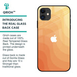 Orange Curve Pattern Glass Case for iPhone 12 mini