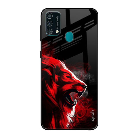 Red Angry Lion Samsung Galaxy F41 Glass Back Cover Online