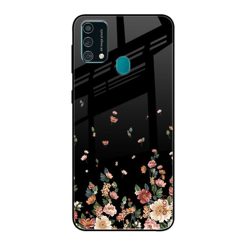 Floating Floral Print Samsung Galaxy F41 Glass Back Cover Online