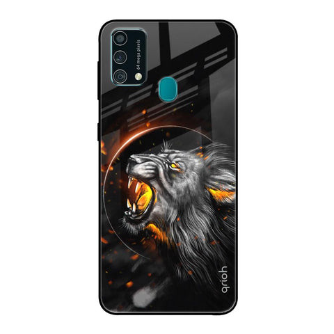 Aggressive Lion Samsung Galaxy F41 Glass Back Cover Online