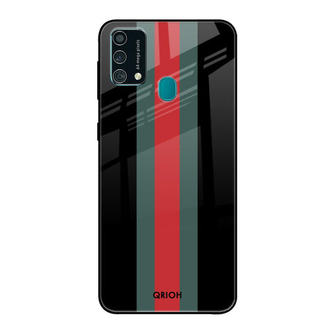 Vertical Stripes Samsung Galaxy F41 Glass Back Cover Online