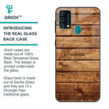 Wooden Planks Glass Case for Samsung Galaxy F41