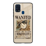 Luffy Wanted Samsung Galaxy M31 Prime Glass Back Cover Online