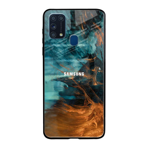 Golden Splash Samsung Galaxy M31 Prime Glass Back Cover Online