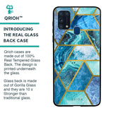Turquoise Geometrical Marble Glass Case for Samsung Galaxy M31 Prime