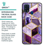 Purple Rhombus Marble Glass Case for Samsung Galaxy M31 Prime