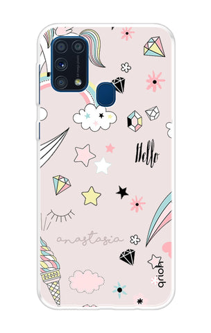 Unicorn Doodle Samsung Galaxy M31 Prime Back Cover