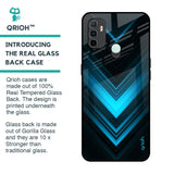 Vertical Blue Arrow Glass Case For Oppo A33