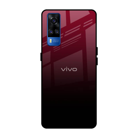 Wine Red Vivo Y51 2020 Glass Back Cover Online