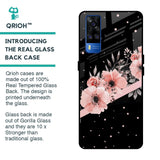 Floral Black Band Glass Case For Vivo Y51 2020