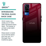 Wine Red Glass Case For Vivo Y51 2020