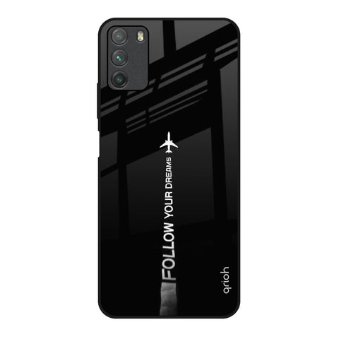 Follow Your Dreams Poco M3 Glass Back Cover Online
