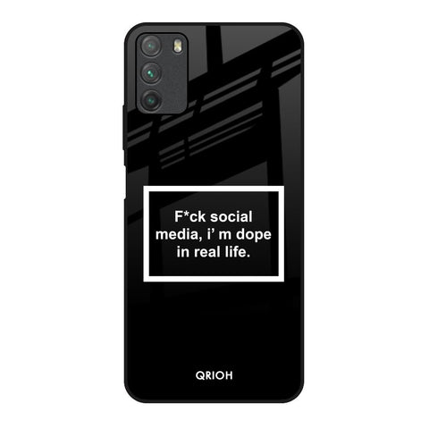 Dope In Life Poco M3 Glass Back Cover Online
