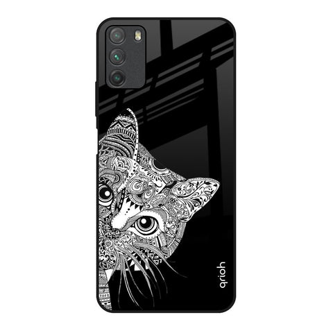 Kitten Mandala Poco M3 Glass Back Cover Online