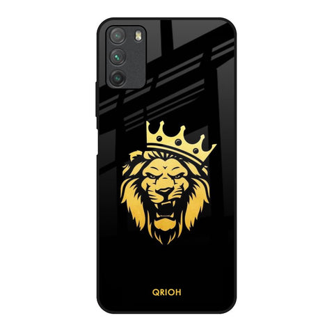 Lion The King Poco M3 Glass Back Cover Online