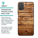 Wooden Planks Glass Case for Poco M3