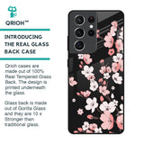 Black Cherry Blossom Glass Case for Samsung Galaxy S21 Ultra