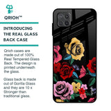 Floral Decorative Glass Case For Samsung Galaxy M12