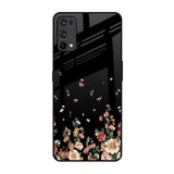 Floating Floral Print Realme X7 Pro Glass Back Cover Online