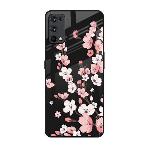 Black Cherry Blossom Realme X7 Pro Glass Back Cover Online