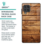 Wooden Planks Glass Case for Samsung Galaxy F62