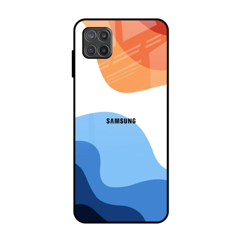 Wavy Color Pattern Samsung Galaxy A12 Glass Back Cover Online