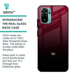 Wine Red Glass Case For Mi Redmi Note 10