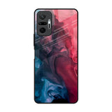 Blue & Red Smoke Redmi Note 10 Pro Glass Back Cover Online