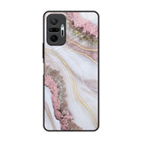 Pink & Gold Gllitter Marble Redmi Note 10 Pro Glass Back Cover Online