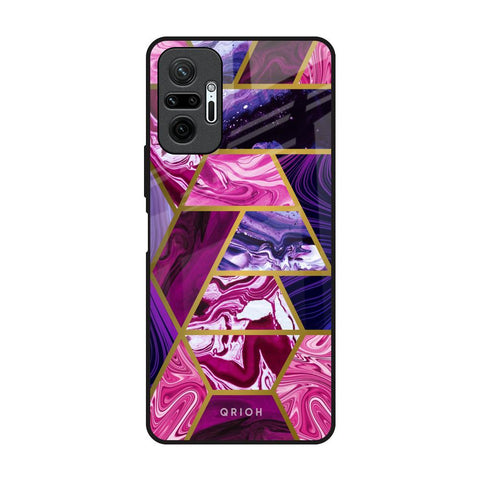 Electroplated Geometric Marble Redmi Note 10 Pro Glass Back Cover Online