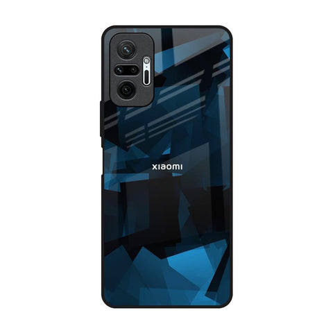 Polygonal Blue Box Redmi Note 10 Pro Glass Back Cover Online