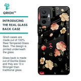 Black Spring Floral Glass Case for Redmi Note 10 Pro