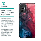 Blue & Red Smoke Glass Case for Redmi Note 10 Pro