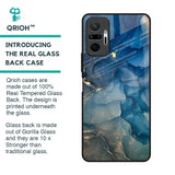 Blue Cool Marble Glass Case for Redmi Note 10 Pro