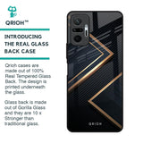 Sleek Golden & Navy Glass Case for Redmi Note 10 Pro