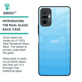 Wavy Blue Pattern Glass Case for Redmi Note 10 Pro