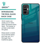 Green Triangle Pattern Glass Case for Redmi Note 10 Pro