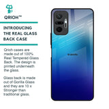 Blue Rhombus Pattern Glass Case for Redmi Note 10 Pro