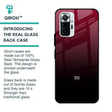 Wine Red Glass Case For Mi Redmi Note 10 Pro